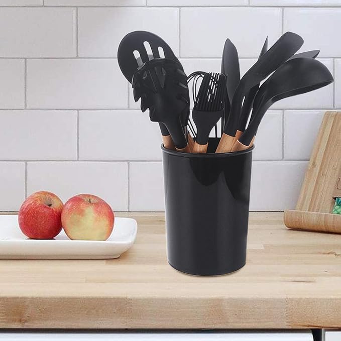 4-Piece Silicone Kitchen Utensil Set with Holder