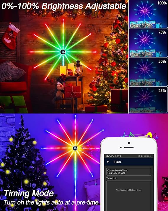 RGB Firework LED Strip with Music Sync