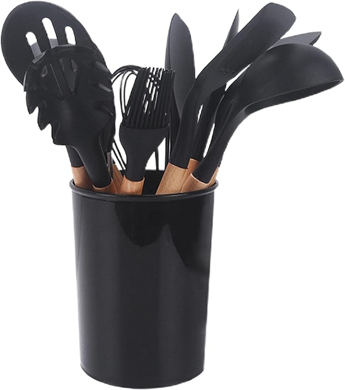 4-Piece Silicone Kitchen Utensil Set with Holder
