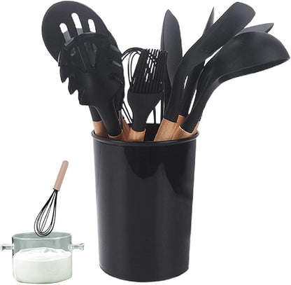 4-Piece Silicone Kitchen Utensil Set with Holder