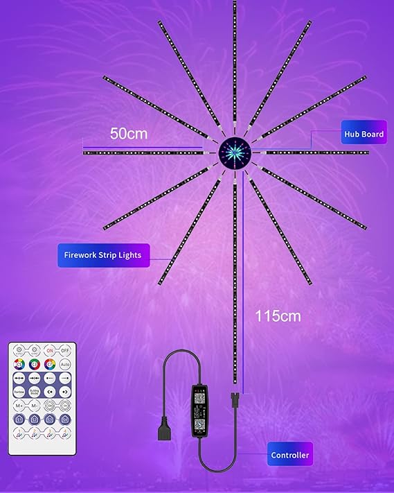 RGB Firework LED Strip with Music Sync
