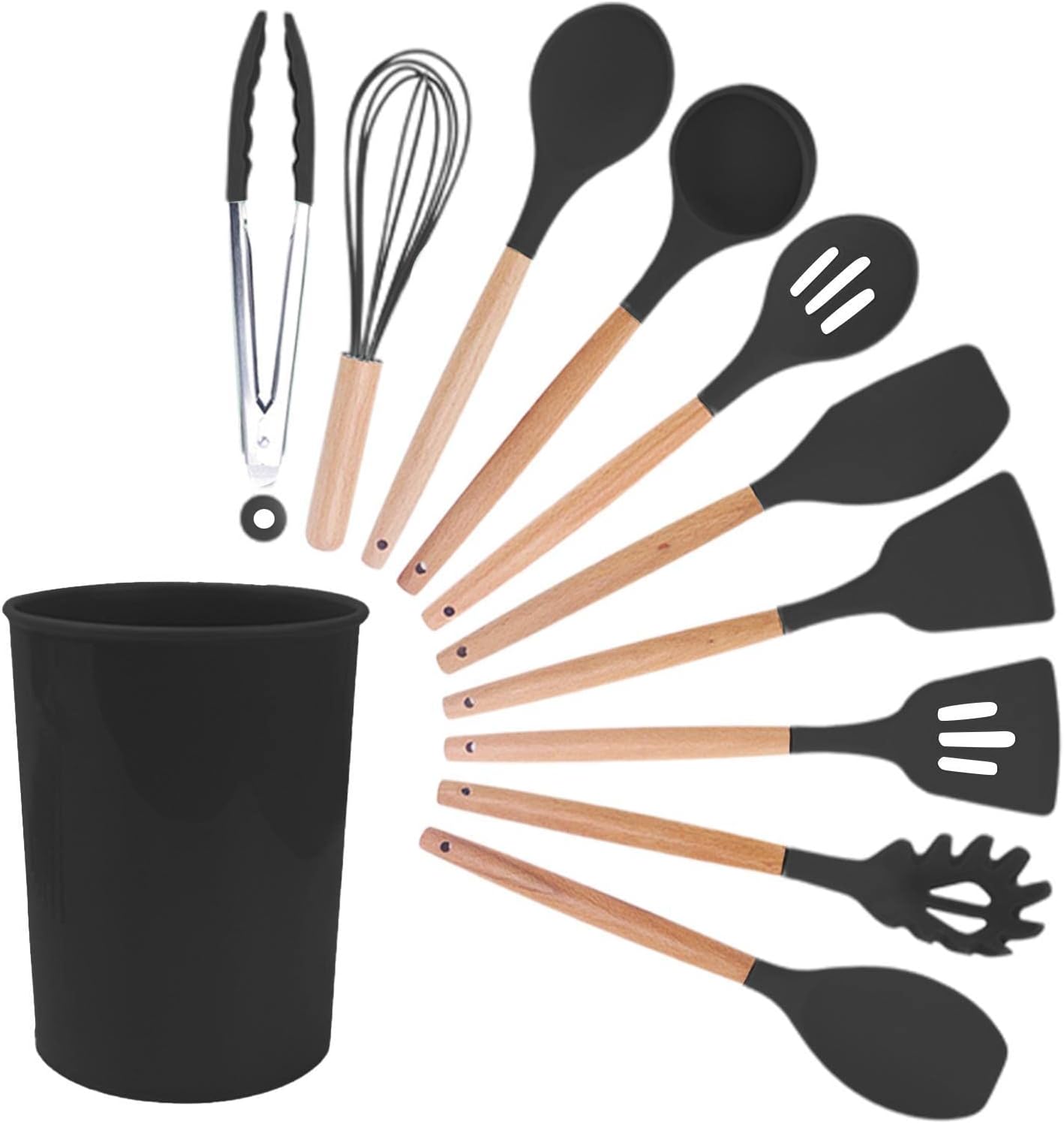 4-Piece Silicone Kitchen Utensil Set with Holder