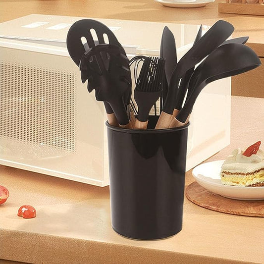 4-Piece Silicone Kitchen Utensil Set with Holder
